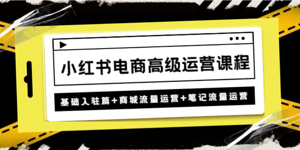 小红书电商高级运营课程：基础入驻篇 商城流量运营 笔记流量运营-凡尘杂货铺